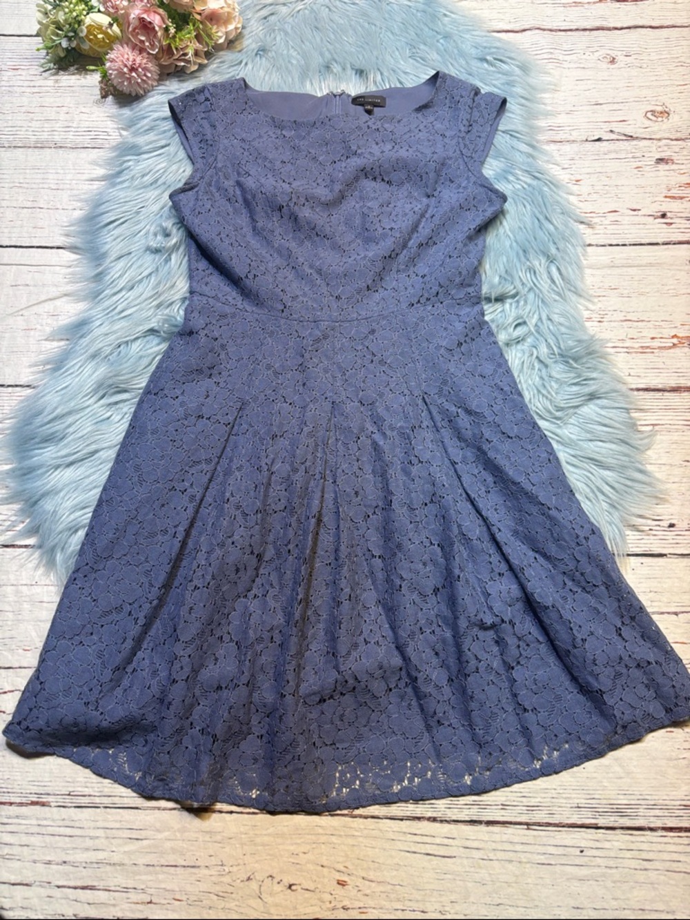 The Limited Periwinkle Lace Sleeveless Dress sz 0